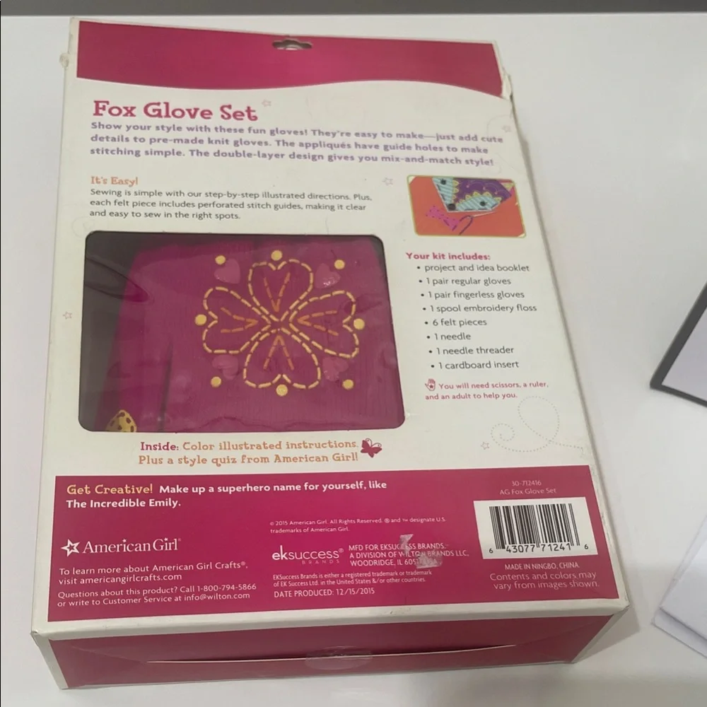 American Girl Fox Mittens - Orange and Purple